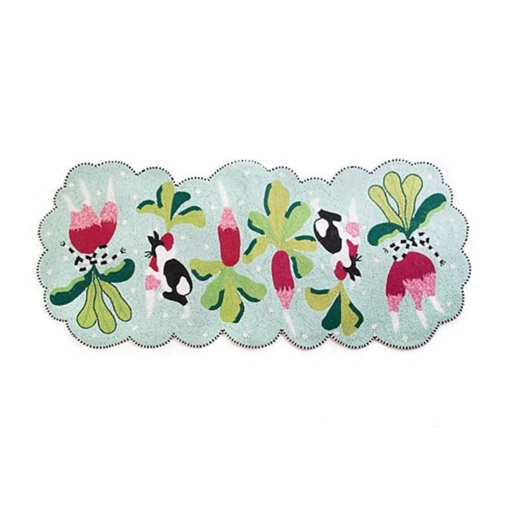 Mackenzie Childs beaded bunny Rabbit Spring Easter Table Runner New In Package